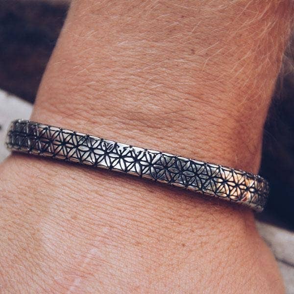 Flower of Life Cuff | Brass or Indian Silver | Bahgsu Jewels