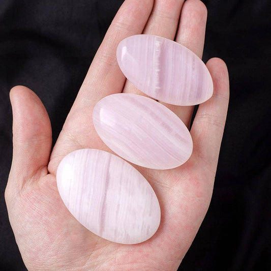Pink Calcite Palm Stone | Stone of Compassion & Emotional Healing