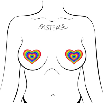 Velvet Rainbow Heart Pasties | Festival Body Embellishment