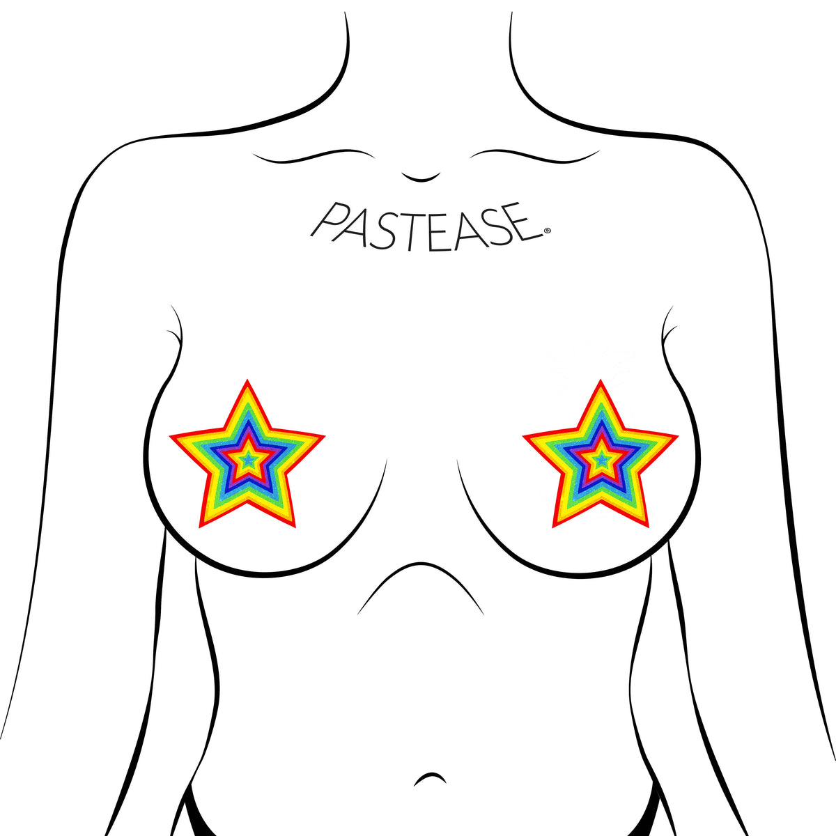Velvet Rainbow Star Pasties | Festival Body Embellishment