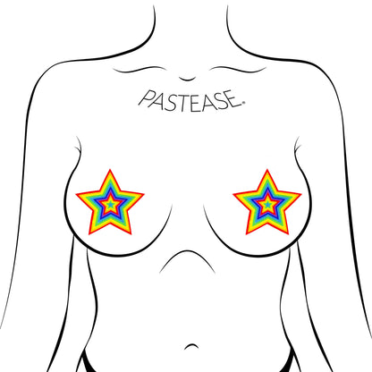 Velvet Rainbow Star Pasties | Festival Body Embellishment