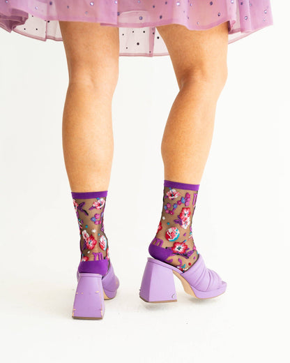 Scorpio Zodiac Black Sheer Crew Sock **