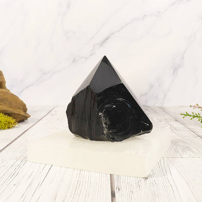 Black Obsidian Natural Base | Polished Protection Stone