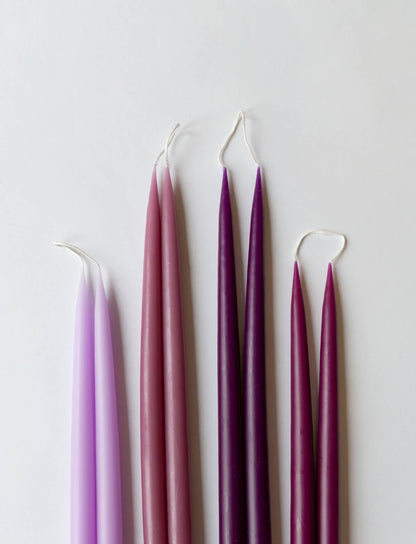 Violet 10" Danish Taper Candle Pair | Unscented