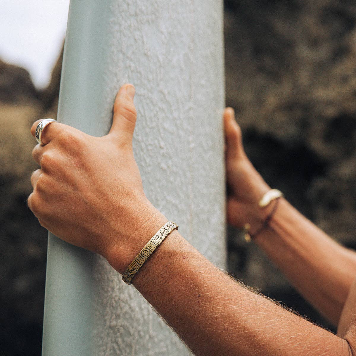 Light Waves Cuff | Men, Handcrafted Metal | Bahgsu Jewels