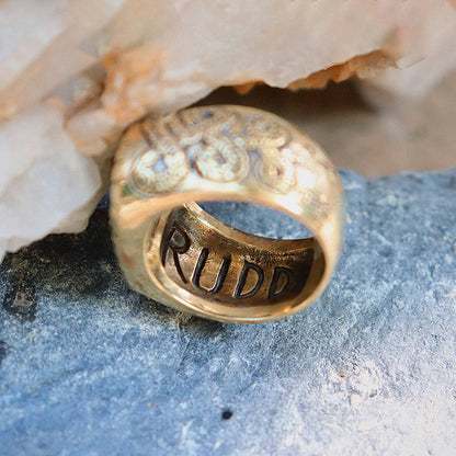 Xavier Rudd Collaboration Ring | Turquoise, Brass | Bahgsu Jewels