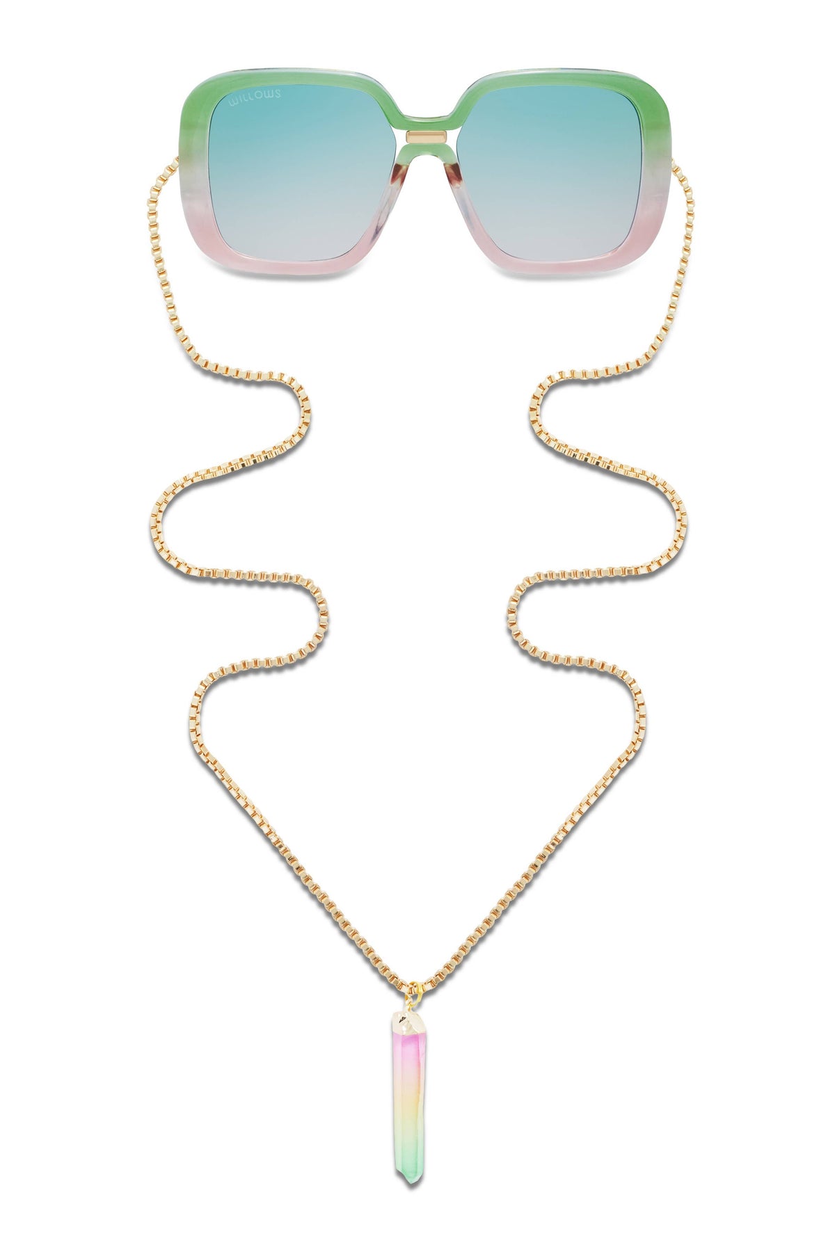 Watermelon Sugar | Armless Sunglasses with Aura Crystal