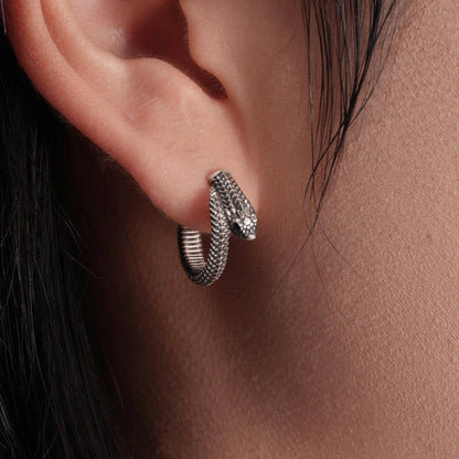 Hognose Snake Hoop Earrings | Curious Serpent Hoops | Coppertist.Wu
