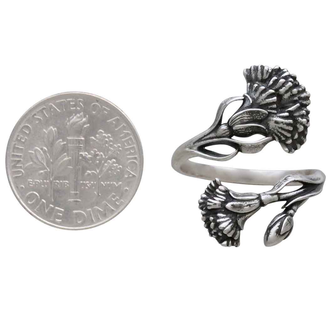 Birth Flower Rings | Sterling Silver Adjustable