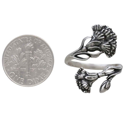 Birth Flower Rings | Sterling Silver Adjustable