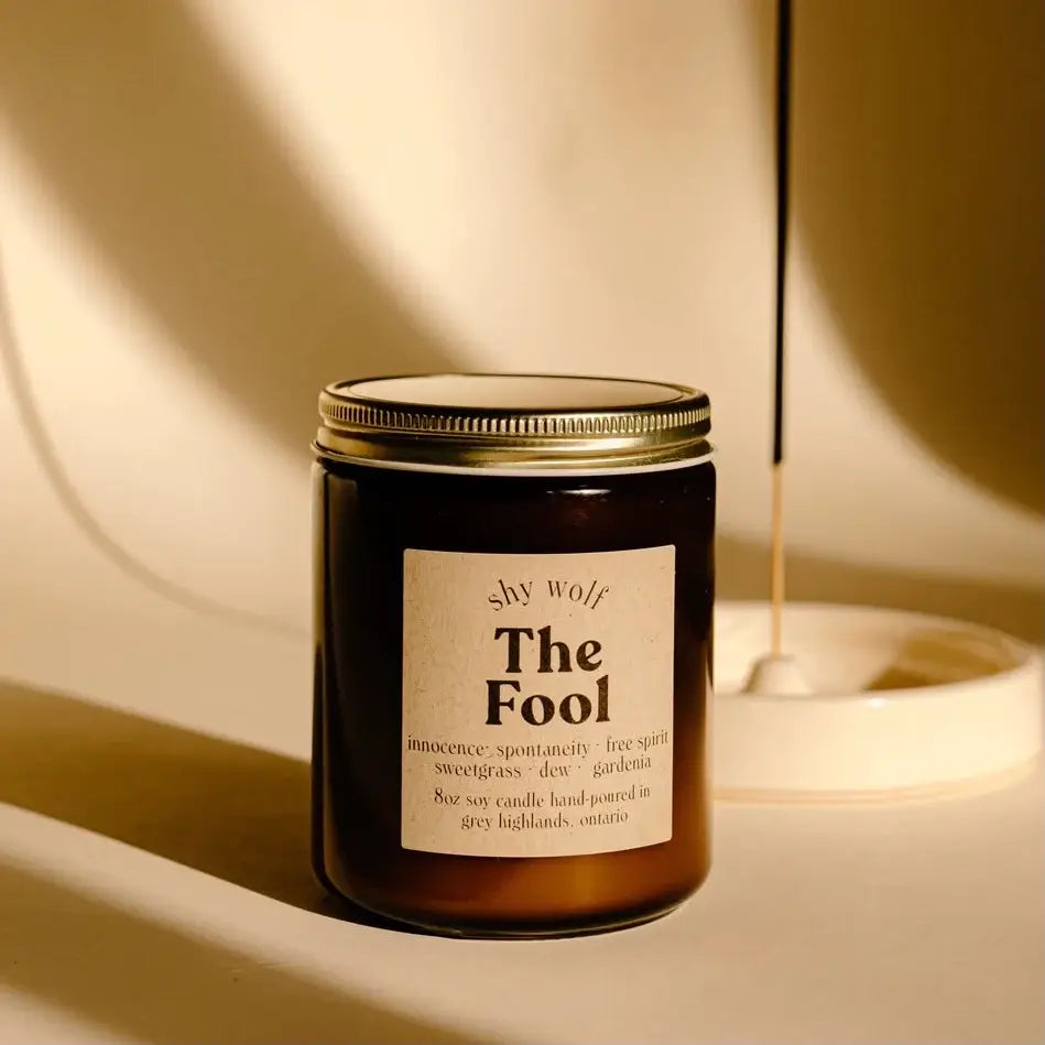 The Fool Tarot Inspired Soy Candle | Gardenia, Sweetgrass & Dew