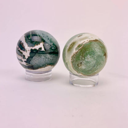 Green Sardonyx Sphere | Crystal for Good Fortune & Strength