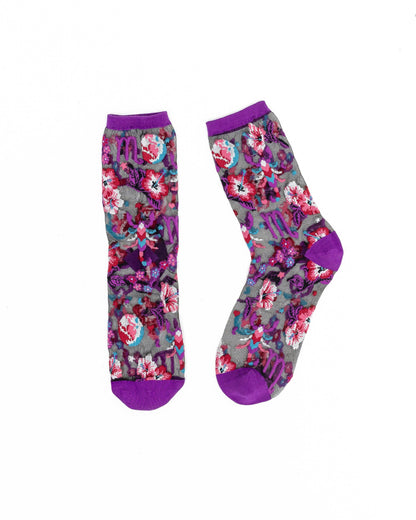 Scorpio Zodiac Black Sheer Crew Sock **