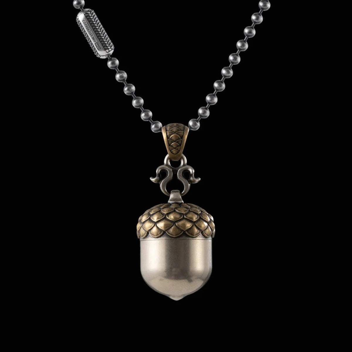 Acorn Capsule Pendant | Brass & White Bronze | Coppertist.Wu