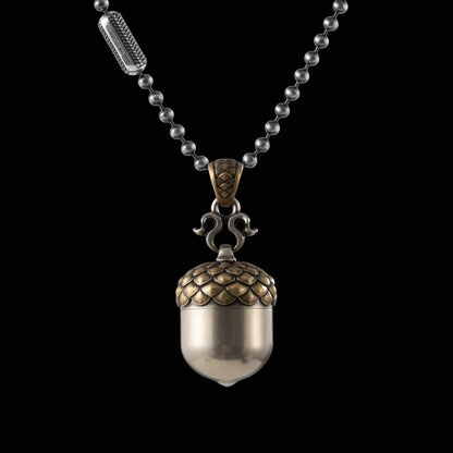 Acorn Capsule Pendant | Brass & White Bronze | Coppertist.Wu