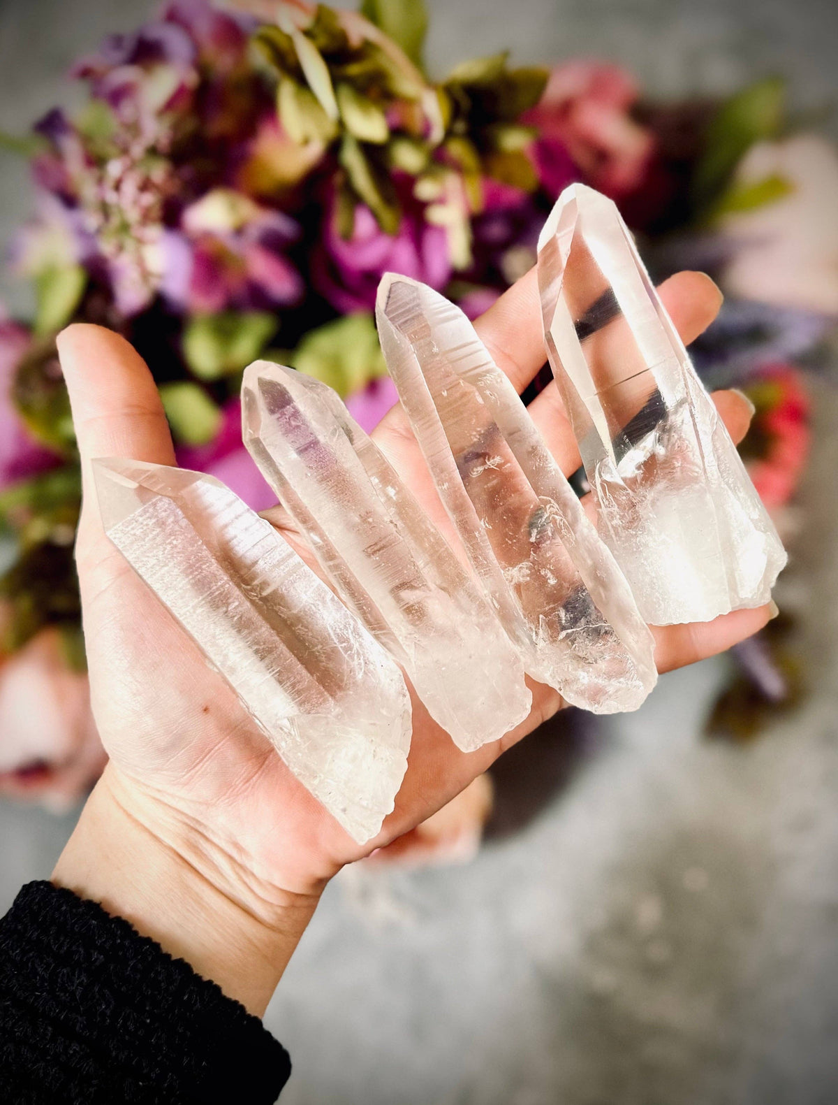 Silver Lemurian Quartz Points from Brazil | Raw Crystal Points
