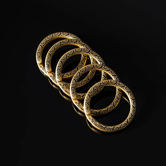 Ouroboros Key Ring | Brass with Enamel Accents | Coppertist.Wu