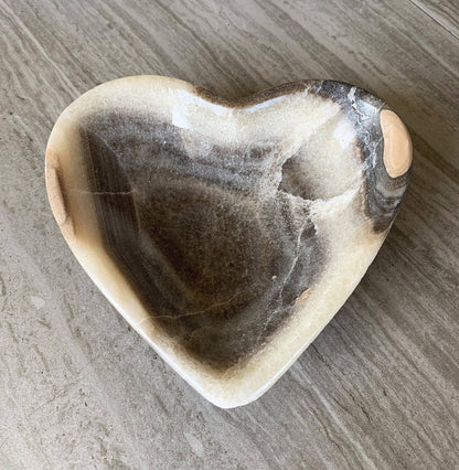 Mexican Onyx Heart Dish | Crystal Décor & Jewelry Tray