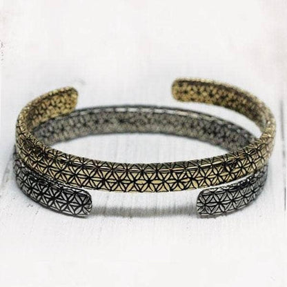 Flower of Life Cuff | Brass or Indian Silver | Bahgsu Jewels