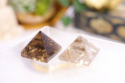 Smoky Quartz Mini Pyramid | Sacred Geometry Meditation Tool