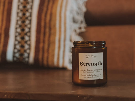 Strength Tarot Inspired Soy Candle | Chai, Cinnamon & Vanilla