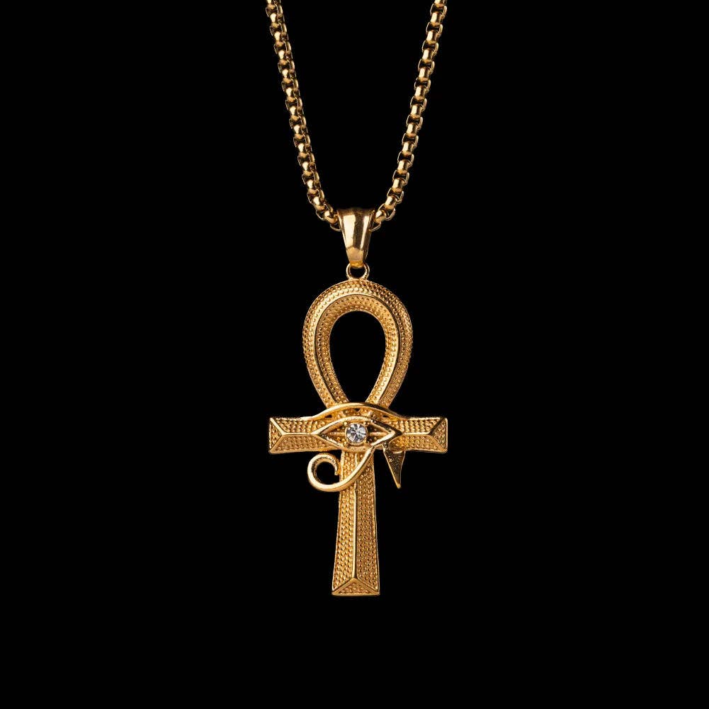 Eye of Horus Ankh Pendant With Chain | Coppertist.Wu