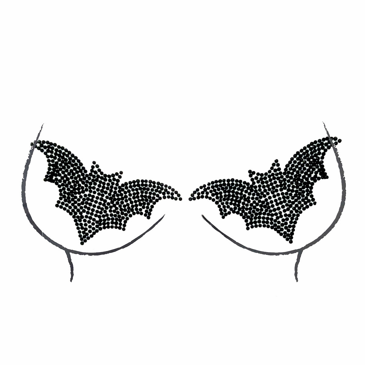 I am the Night Black Bat Crystal Jewel Pasties