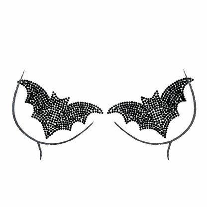 I am the Night Black Bat Crystal Jewel Pasties