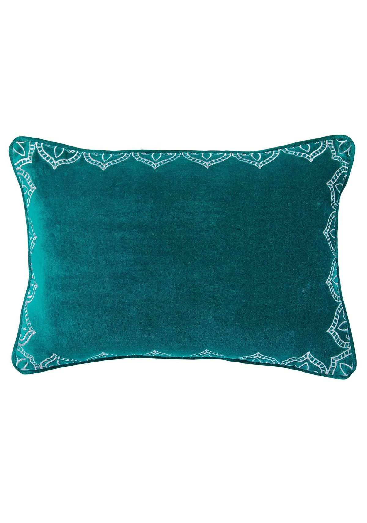 Embroidered Velvet Cushion | Artisan Cotton Velvet Pillow