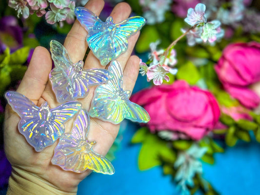 Angel Aura Quartz Fairy on Mushroom | Whimsical Crystal Carving