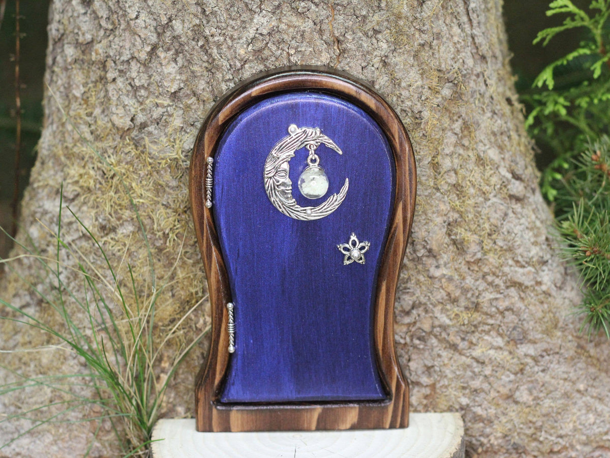 Mystical Moon Portal Fairy Door | Handmade Cedar Fairy Door