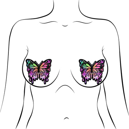 Butterfly Melt Rainbow Pasties | Trippy Festival Embellishment