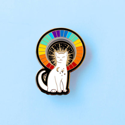 Rainbow Cat Enamel Pin | Colorful Cat Collectible Pin