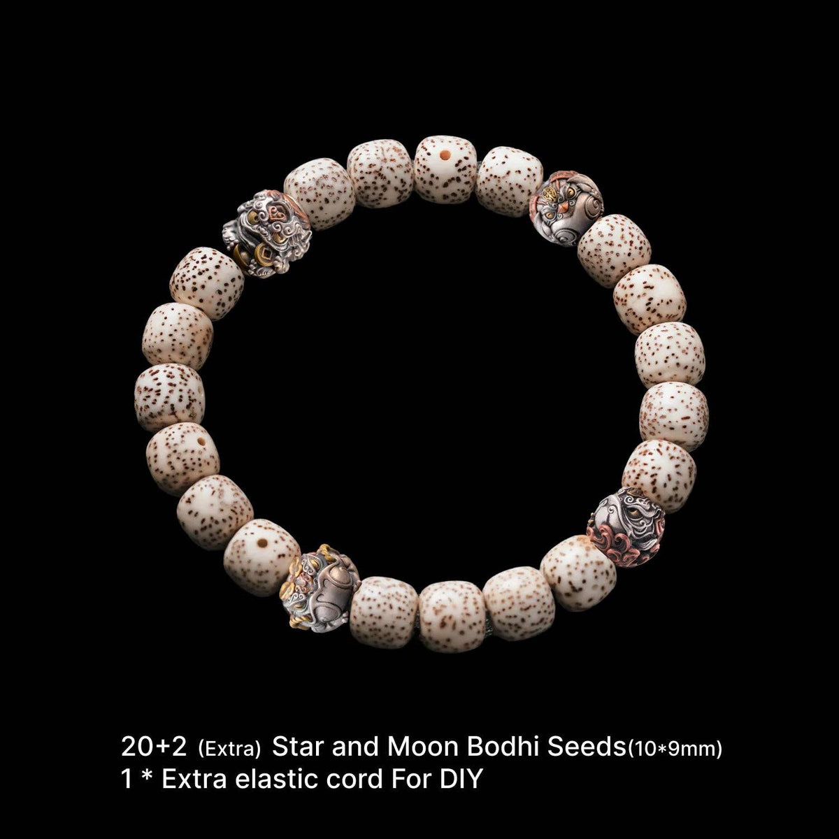 Bodhi Seed Beaded Bracelet | Fortune Mythical Beasts Bead | Coppertist.Wu
