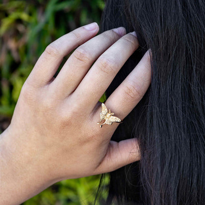 Luna Moth Ring | Golden Bronze
