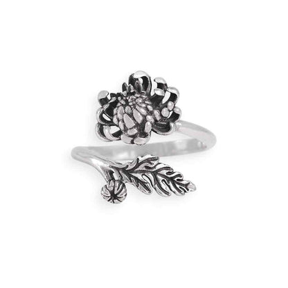 Birth Flower Rings | Sterling Silver Adjustable