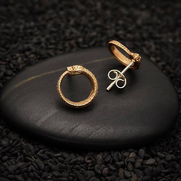 Ouroboros Post Earrings | Sterling Silver