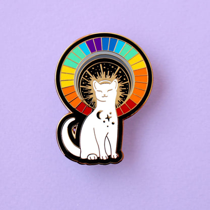 Rainbow Cat Enamel Pin | Colorful Cat Collectible Pin
