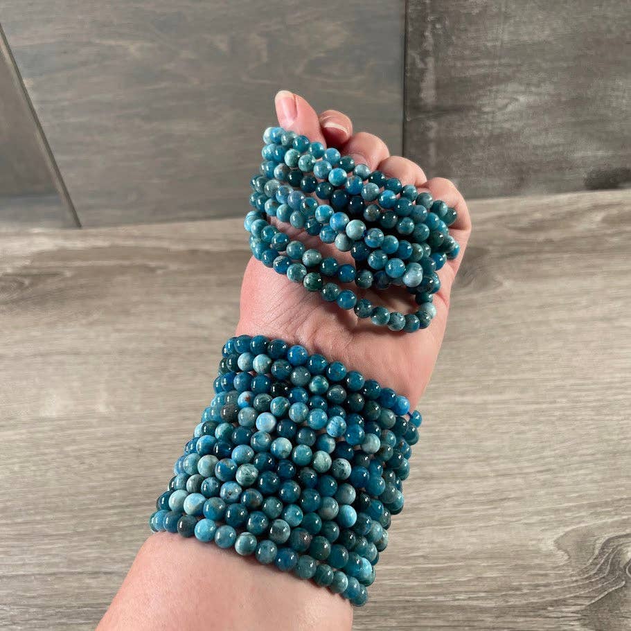 Gemstone Beaded Stretch Bracelet | 6mm Crystal Beads