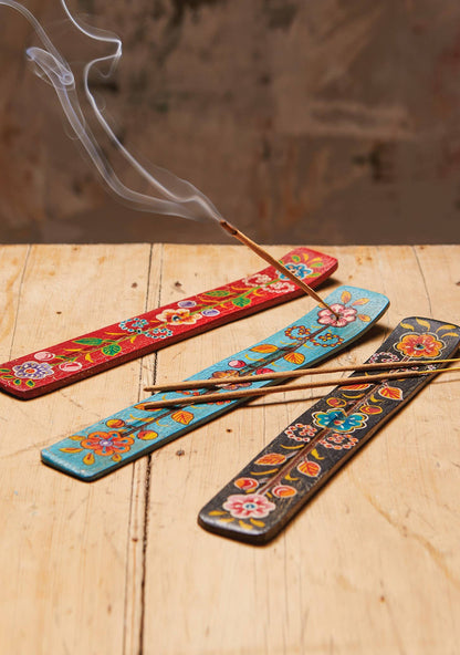 Wooden Incense Holder | Hand-Painted Mango Wood