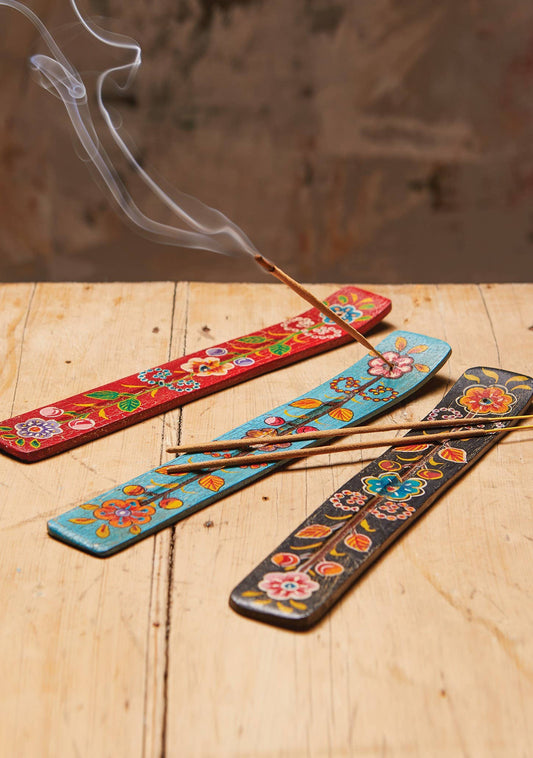 Wooden Incense Holder | Hand-Painted Mango Wood