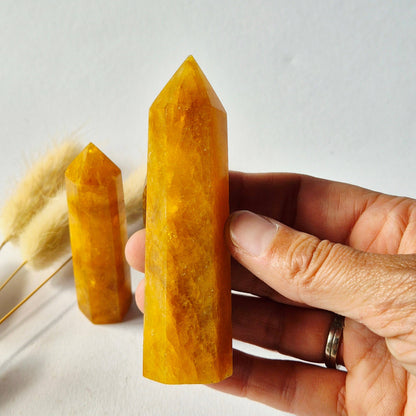 Golden Healer Point – Hand-cut Gemstone Tower