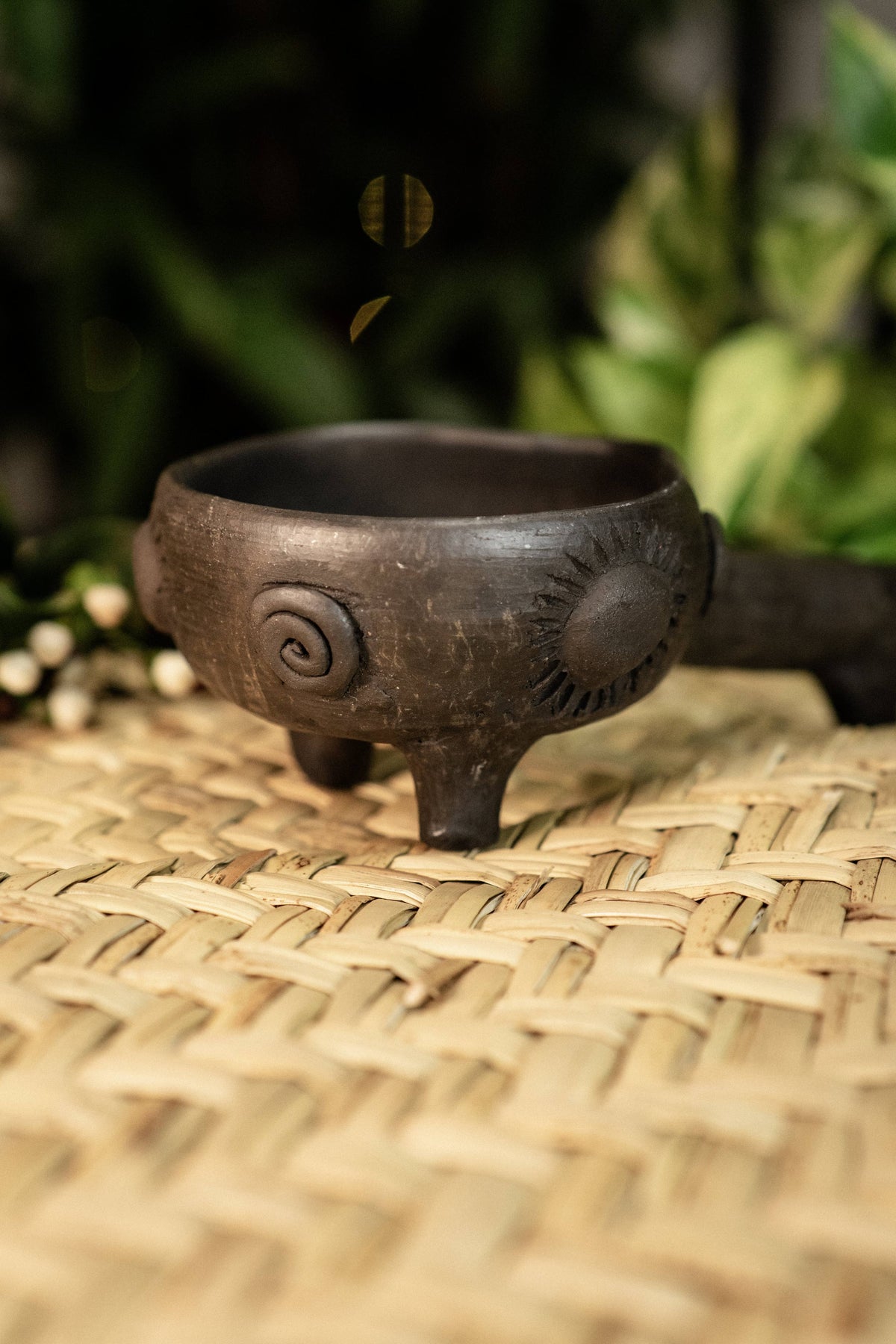 Oaxaca Polished Clay Sahumerio | Traditional Ceremony Copalera