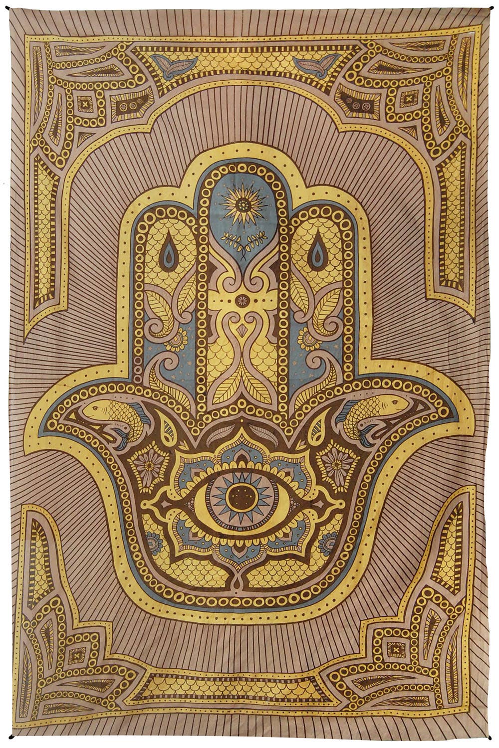 Hamsa Hand Tapestry | Protective Cotton Wall Hanging