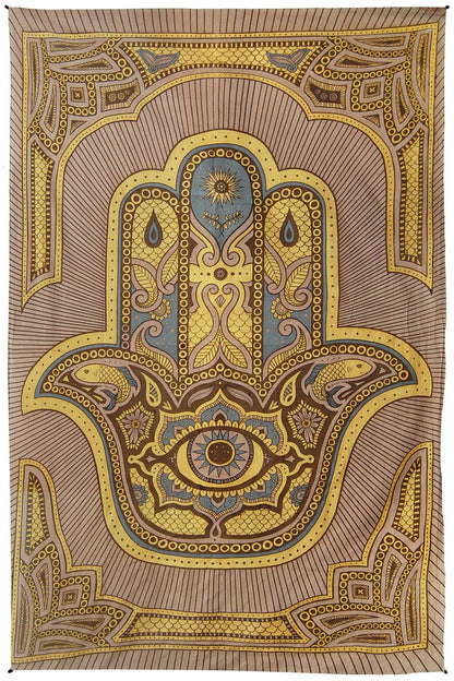 Hamsa Hand Tapestry | Protective Cotton Wall Hanging