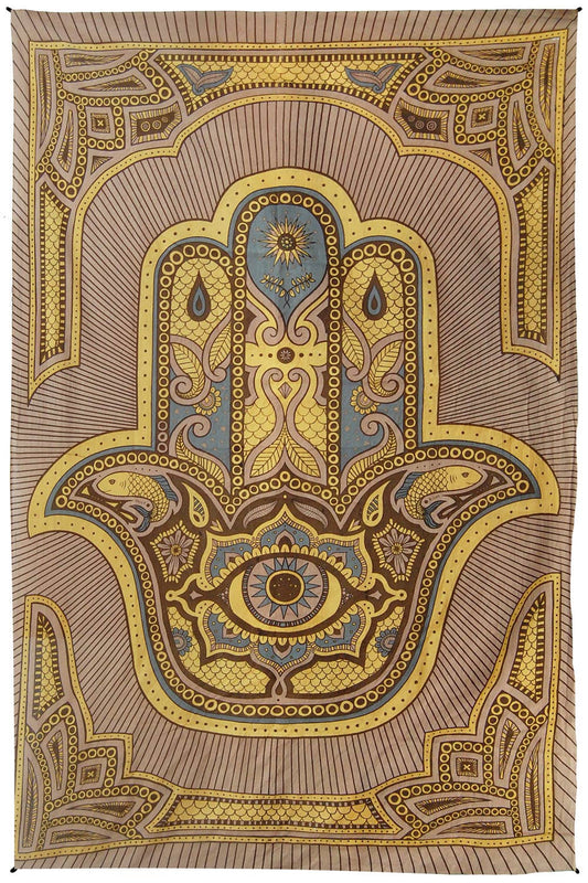 Hamsa Hand Tapestry | Protective Cotton Wall Hanging