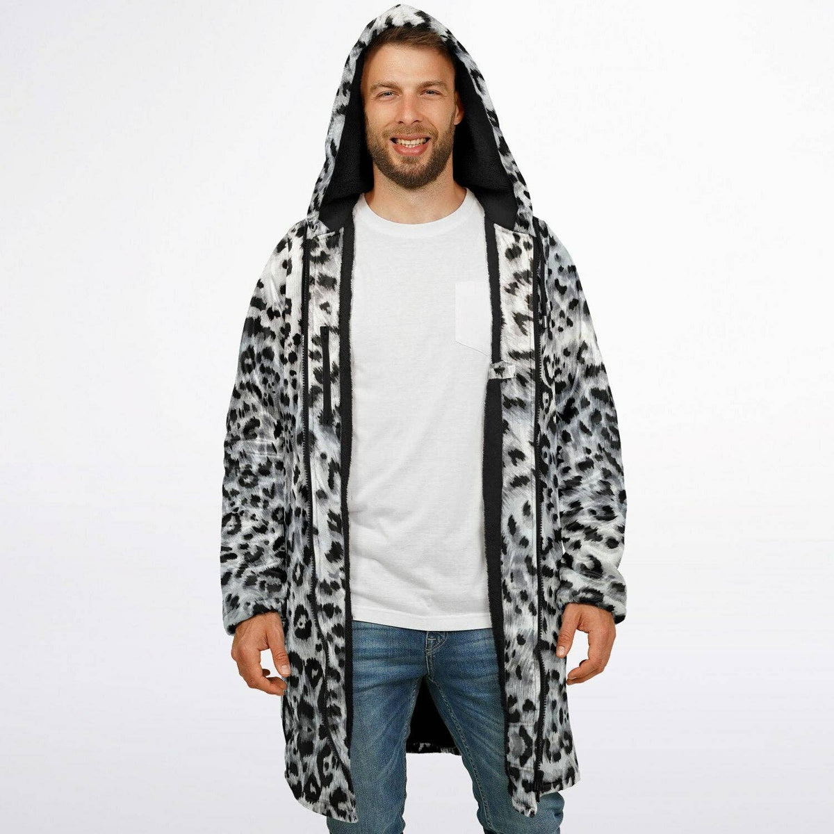 Snow Leopard Zipper Cloak | Recycled Performance Fleece | Manifestie