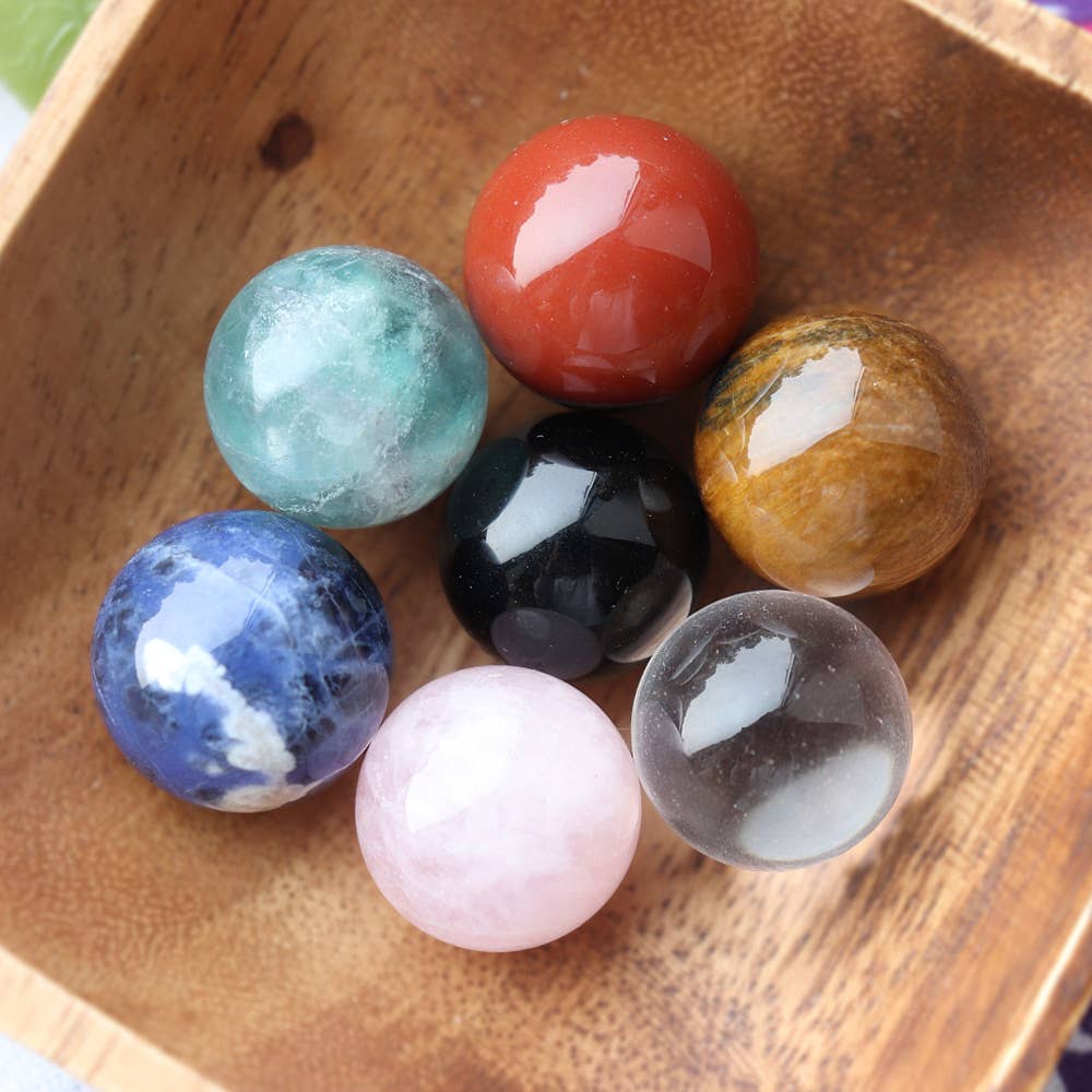 Chakra Crystal Sphere Kit | Seven 20mm Crystal Sphere Set