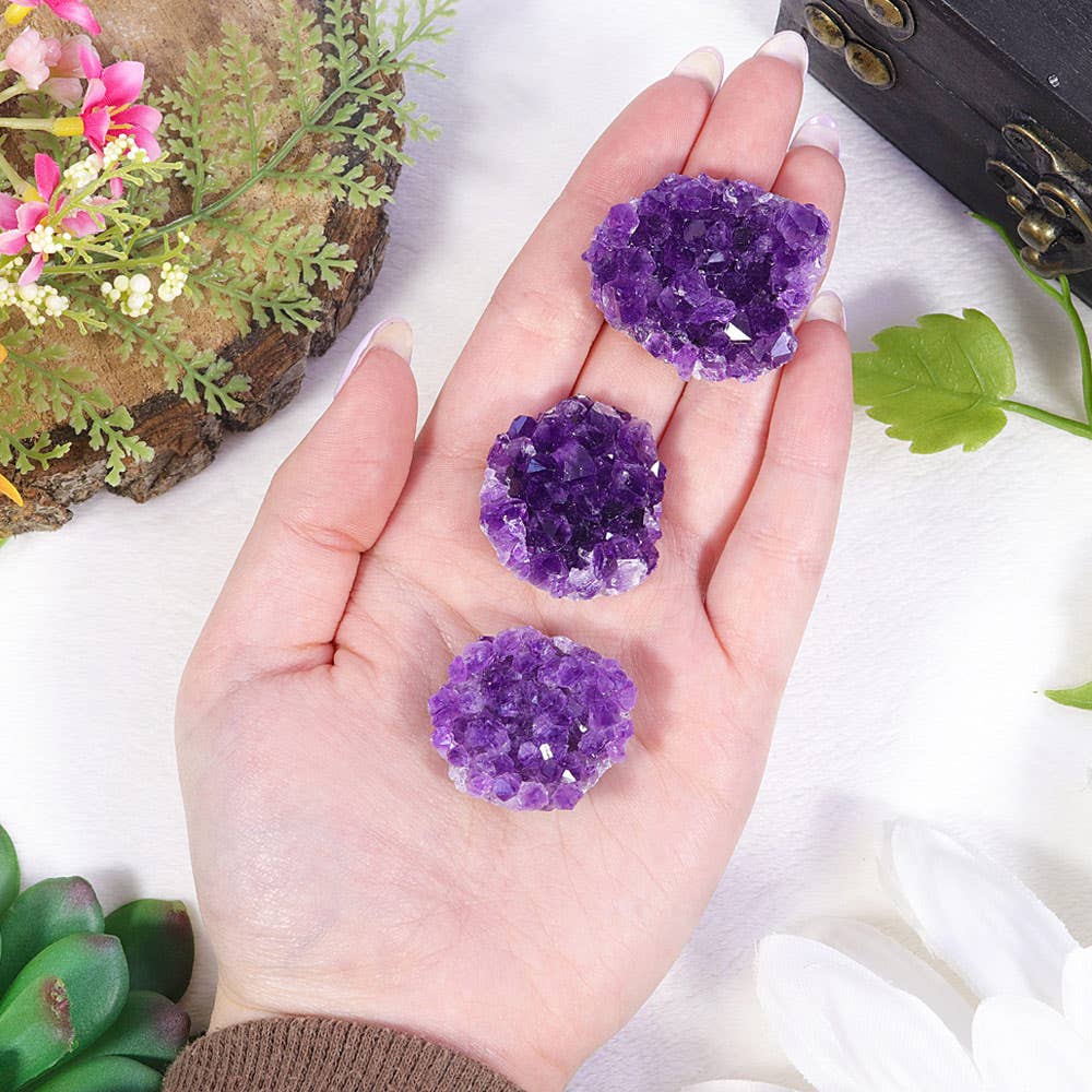 Flat Back Amethyst Cluster Crystal from Uruguay | Grade A Druzy Specimen