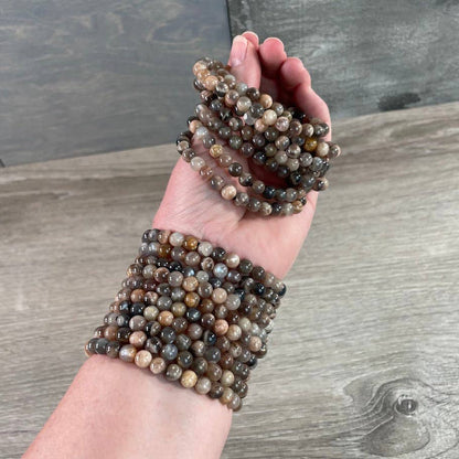 Gemstone Beaded Stretch Bracelet | 6mm Crystal Beads